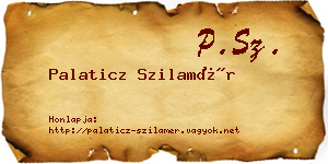 Palaticz Szilamér névjegykártya